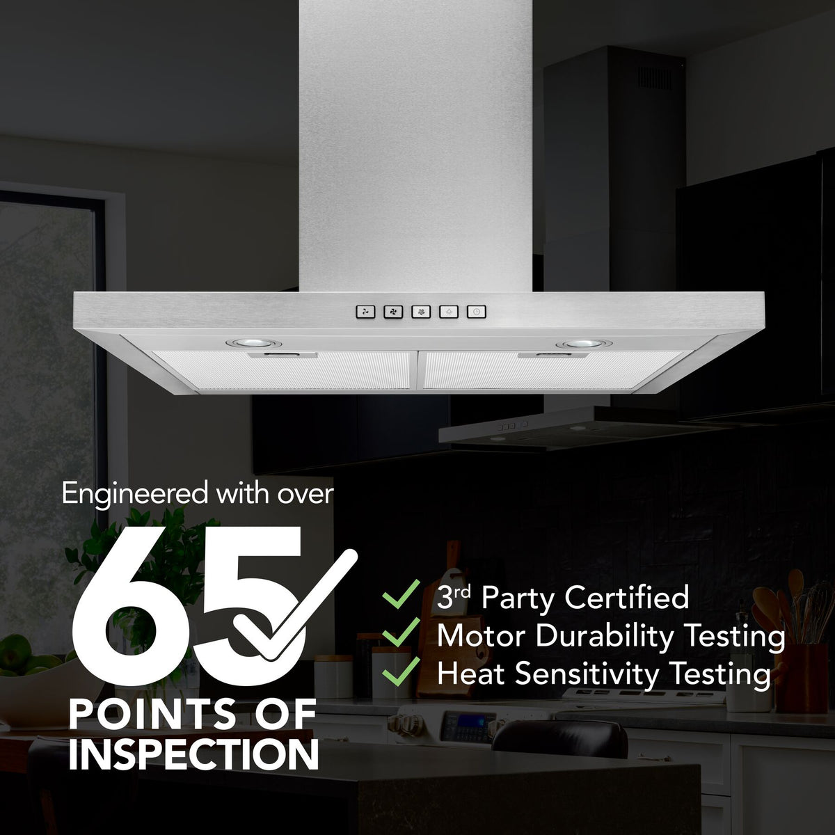 Broan-NuTone 30-Inch 450 CFM Convertible T-Style Wall Mount Chimney Range Hood in Stainless Steel (BWT1304SS)