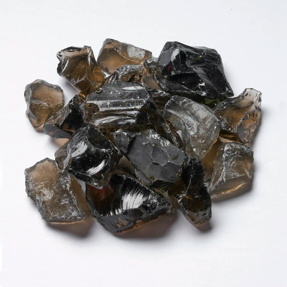 Mixed black and brown decorative fire glass rocks for electric fireplace