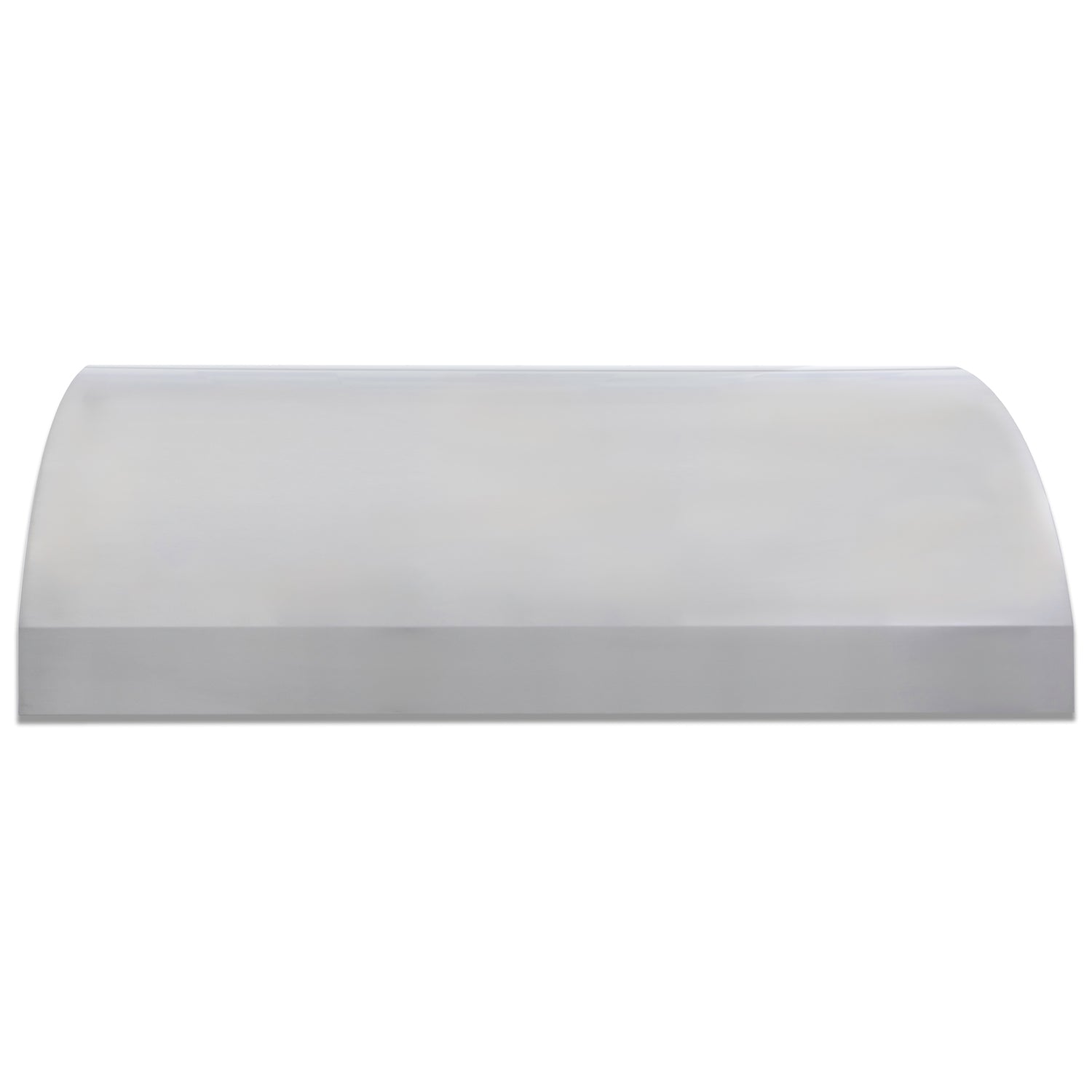 Rectangular stainless steel vent hood end panel with smooth top and flat side