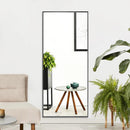 Parrot Uncle Reflections Sleek Modern Black Aluminum Framed Wall Mirror