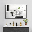 Parrot Uncle Reflections Sleek Modern Black Aluminum Framed Wall Mirror