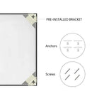 Parrot Uncle Reflections Sleek Modern Black Aluminum Framed Wall Mirror