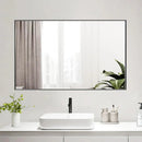 Parrot Uncle Reflections Sleek Modern Black Aluminum Framed Wall Mirror