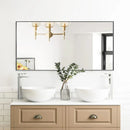 Parrot Uncle Reflections Sleek Modern Black Aluminum Framed Wall Mirror