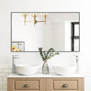 Parrot Uncle Reflections Sleek Modern Black Aluminum Framed Wall Mirror