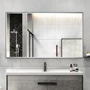 Parrot Uncle Reflections Sleek Modern Black Aluminum Framed Beveled Wall Mirror