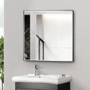 Parrot Uncle Reflections Sleek Modern Black Aluminum Framed Beveled Wall Mirror