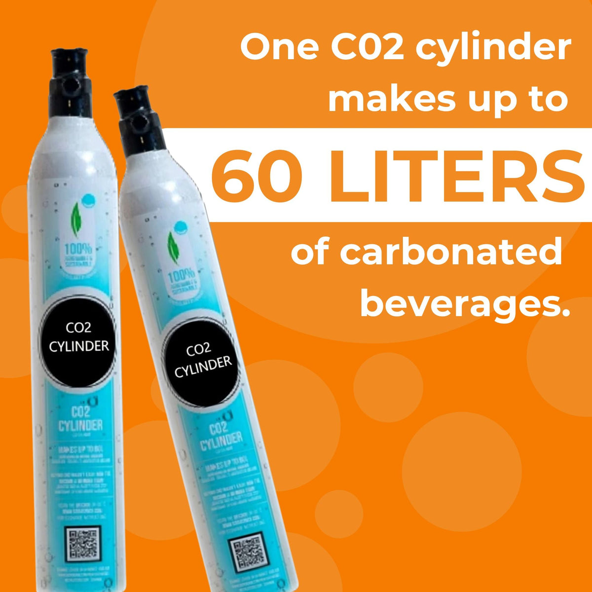 Fizzit 60L CO2 Cylinder for Threaded Soda Makers