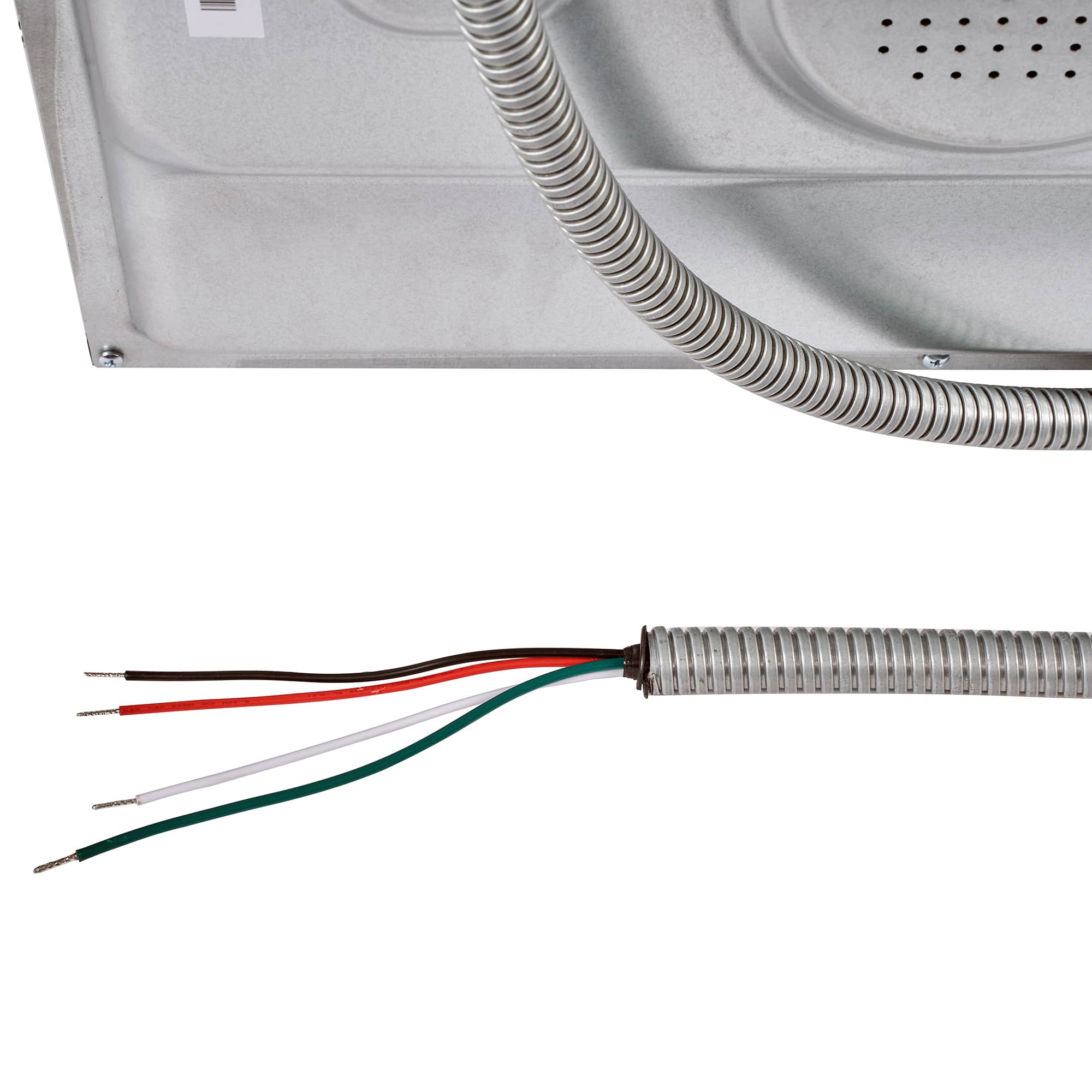 Oven wiring harness with flexible conduit and colored electrical leads