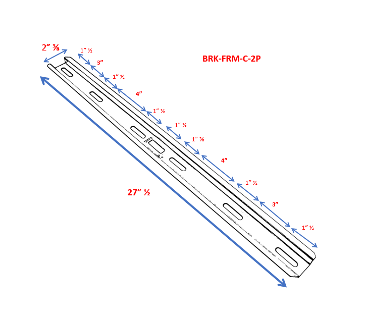 Folding mini-split wall bracket with leveler; underside shows multiple mounting slots