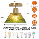 Parrot Uncle 3.5-Inch Paula 1-Light Semi-Flush Mount Ceiling Light (C3011GN)