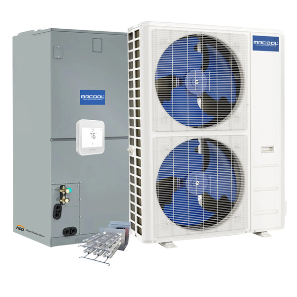 MRCOOL Hyper Heat 2nd Gen 60K BTU, 5 Ton, 16 SEER2 Heat Pump Condenser and Ducted Air Handler with 10kW Heat Kit (C60HP230BL00H10)