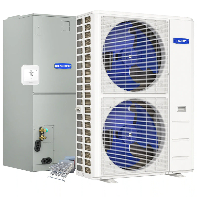 MRCOOL Hyper Heat 2nd Gen 60K BTU, 5 Ton, 16 SEER2 Heat Pump Condenser and Ducted Air Handler with 10kW Heat Kit (C60HP230BL00H10)