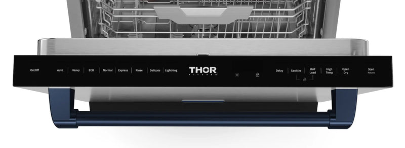 Thor Kitchen Gordon Ramsay Series 24 Inch Dishwasher in Stainless Steel with Navy Blue Trim (DW24X8BA99-BLU)