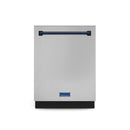 Gordon Ramsay by Thor Kitchen 3-Piece Appliance Package - 30-Inch Electric Range with Tilt Panel Touch Control, 36-Inch Refrigerator, and Dishwasher in Stainless Steel with Blue Trim