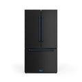 Gordon Ramsay by Thor Kitchen 36-Inch 20.3 cu ft French Door Counter Depth Refrigerator with Ice Maker in Black with Navy Blue Trim  (RF3621CTD00-BLU)