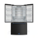 Gordon Ramsay by Thor Kitchen 4-Piece Appliance Package -  36-Inch Electric Range, Wall Mount Range Hood, 36-Inch French Door Refrigerator, and Dishwasher in Black with Blue Trim
