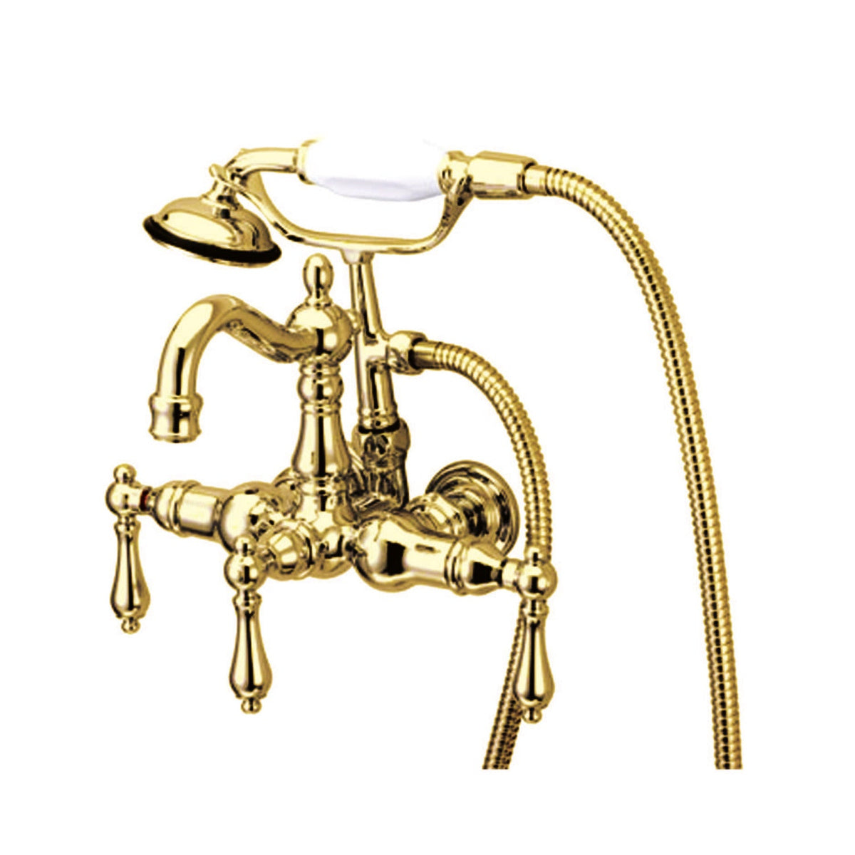 Vintage 3-3/8-Inch Wall Mount Tub Faucet in Polished Brass