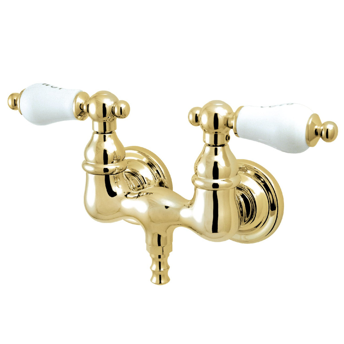 Vintage 3-3/8-Inch Wall Mount Tub Faucet in Polished Brass