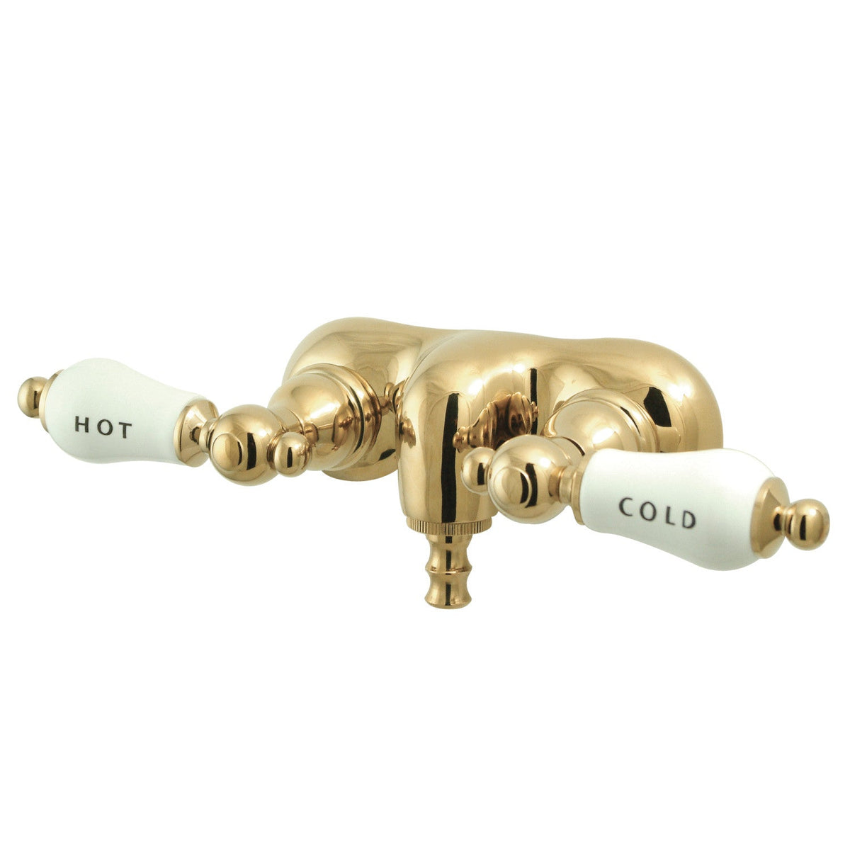 Vintage 3-3/8-Inch Wall Mount Tub Faucet in Polished Brass