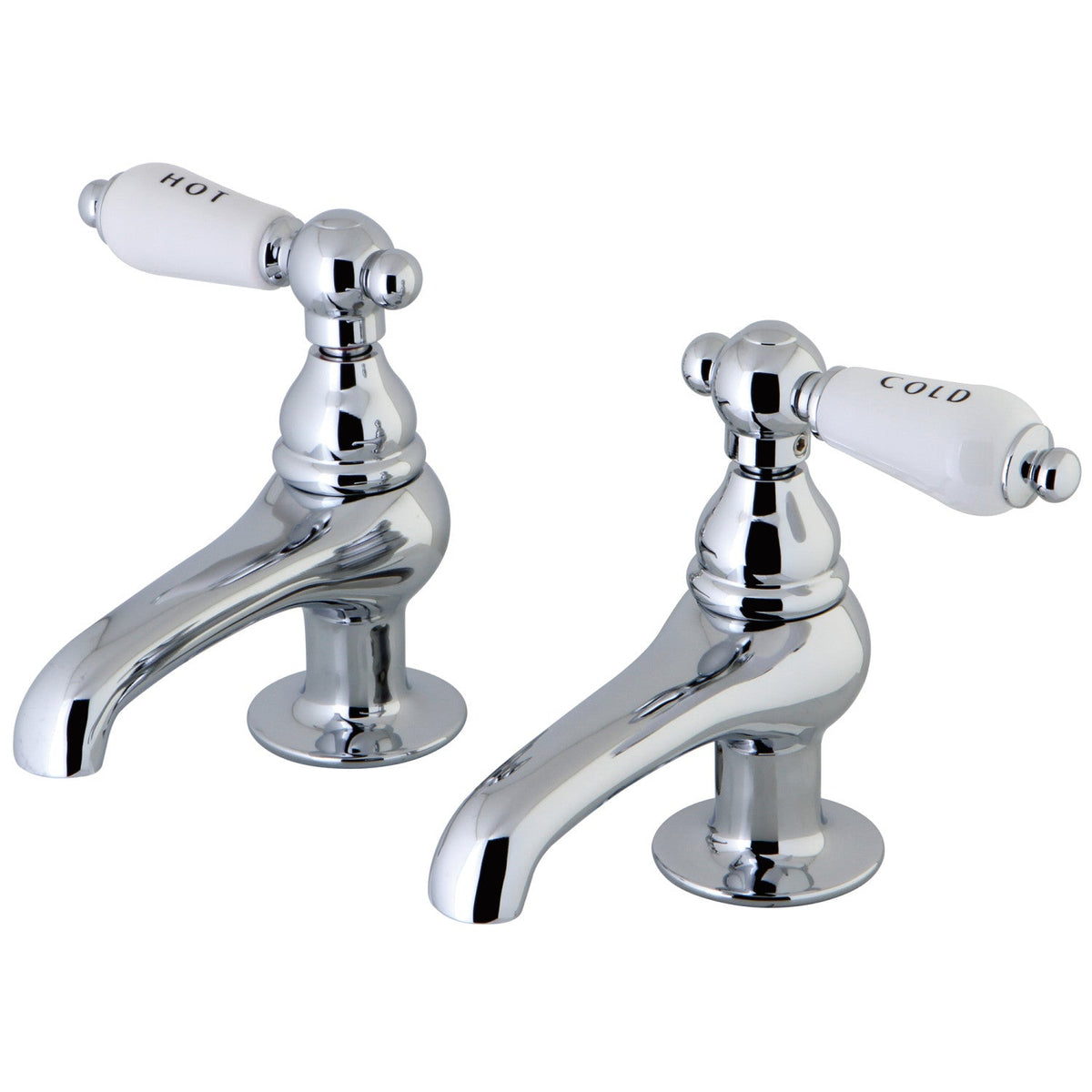 Vintage Basin Tap Faucet with Porcelain Lever Handle in Polished Chrome
