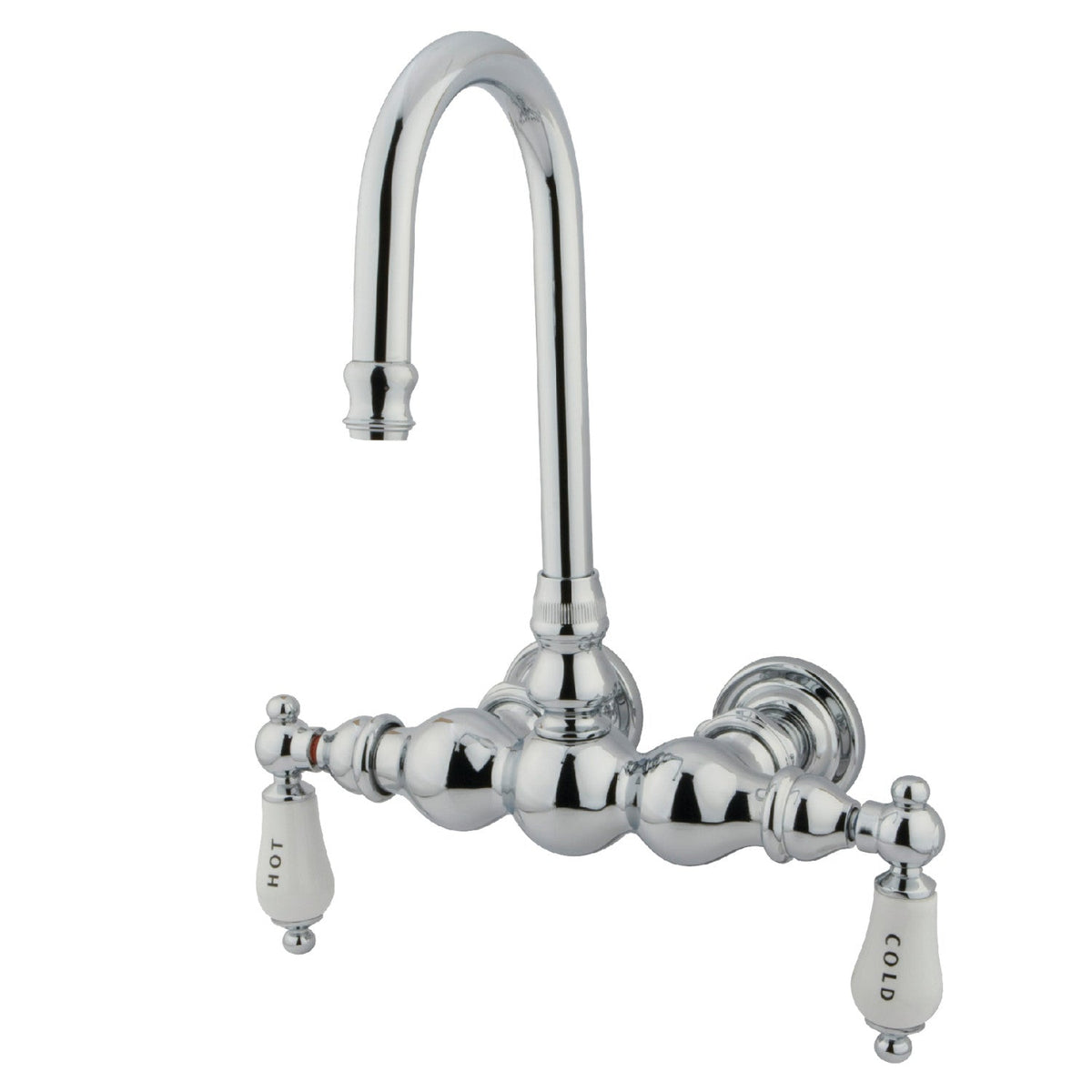 Vintage 3-3/8-Inch Wall Mount Tub Faucet in Polished Chrome