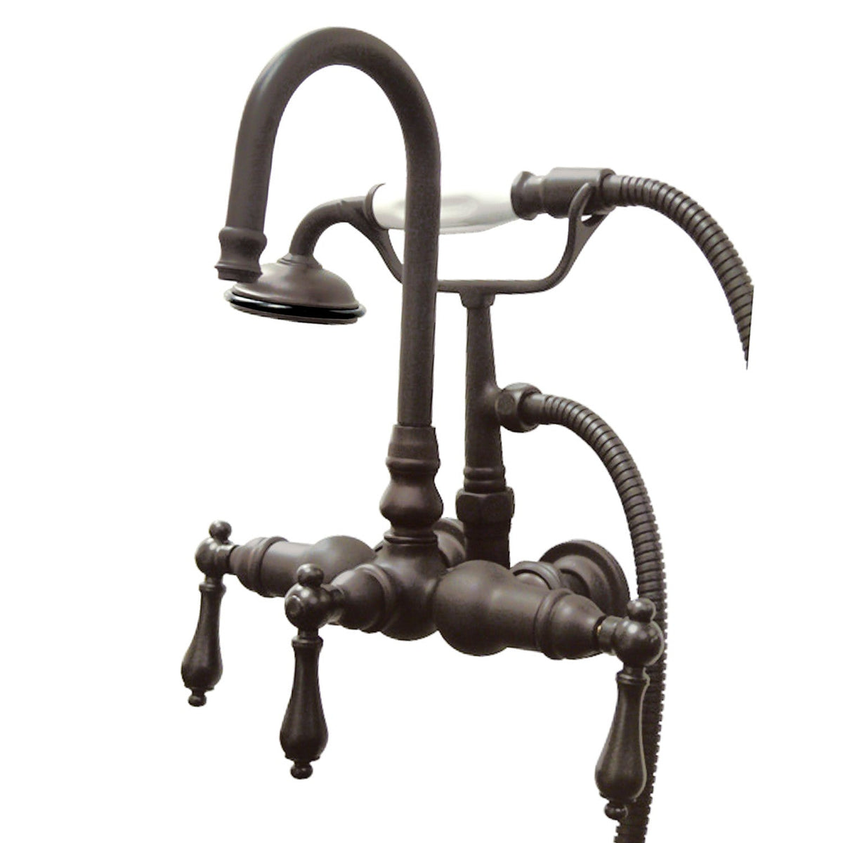 Vintage 3-3/8" Wall Mount Tub Faucet with Hand Shower in Oil Rubbed Bronze