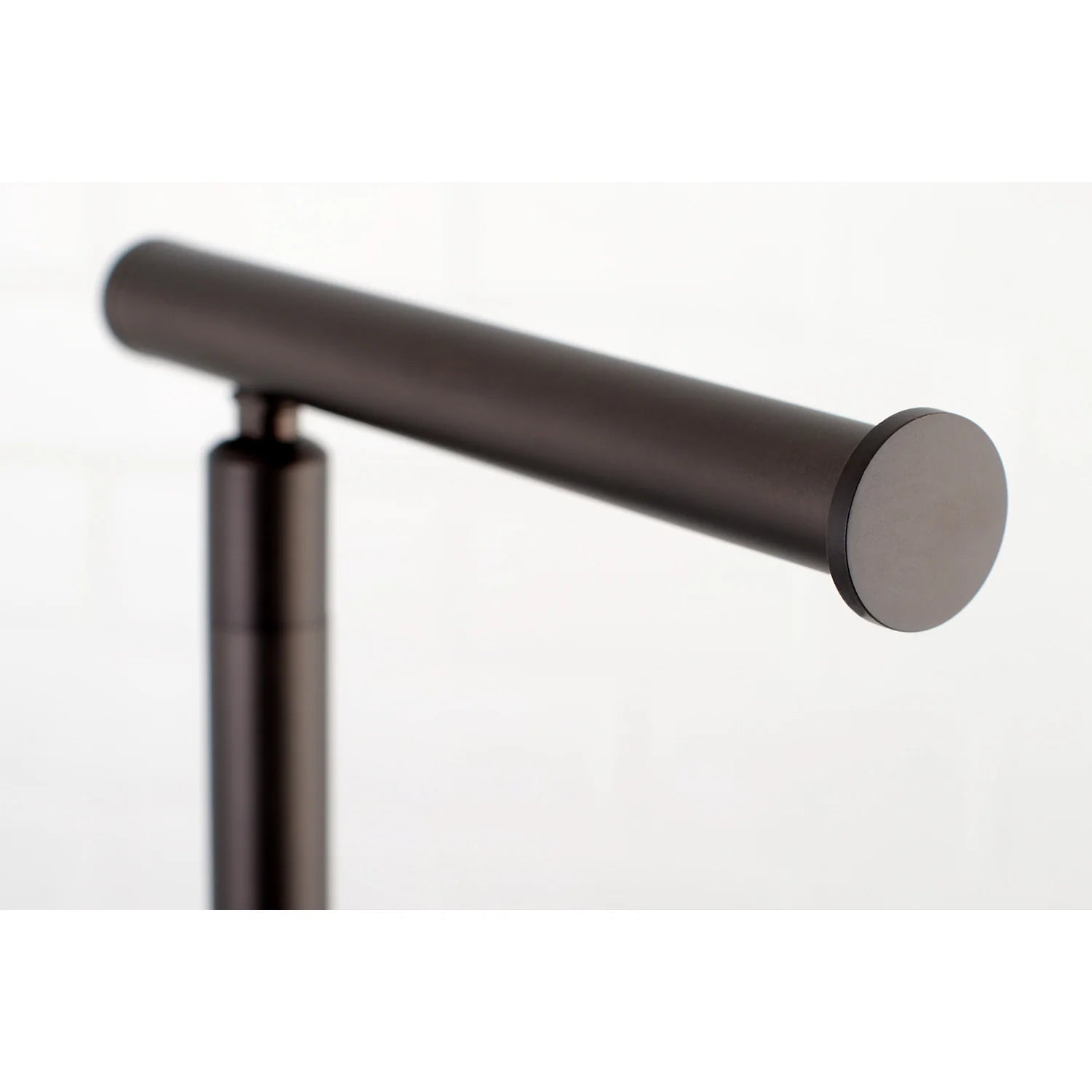 Oil-rubbed bronze toilet paper holder arm with smooth end cap