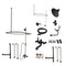 Kingston Brass Vintage Tub Wall Mount Clawfoot Tub Faucet Package with Shower Enclosure and Hand Shower, Matte Black (CCK1140AX)