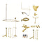 Kingston Brass Vintage Tub Wall Mount Clawfoot Tub Faucet Package with Shower Enclosure and Hand Shower, Polished Brass (CCK1142AX)