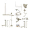 Kingston Brass Vintage Tub Wall Mount Clawfoot Tub Faucet Package with Shower Enclosure and Hand Shower, Brushed Nickel (CCK1148AX)