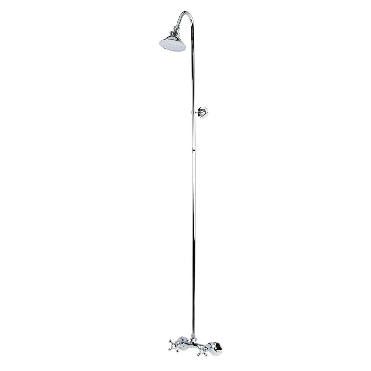 Vintage Wall Mount Shower Combo in Polished Chrome