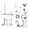 Kingston Brass Vintage Tub Wall Mount High-Arc Gooseneck Clawfoot Tub Faucet Package with Supply Enclosure and Hand Shower, Oil Rubbed Bronze (CCK2145PL)