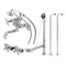 Kingston Brass Vintage Tub Wall Mount Clawfoot Tub Faucet Package with Supply Line, Hand Shower and Tub Drain, Polished Chrome (CCK225C)