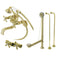 Kingston Brass Vintage Tub Wall Mount Clawfoot Tub Faucet Package with Supply Line, Hand Shower and Tub Drain, Polished Brass (CCK225PB)