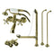 Kingston Brass Vintage Wall Mount Clawfoot Tub Faucet Package with Supply Line, Hand Shower and Tub Drain, Antique Brass (CCK265AB)