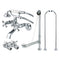 Kingston Brass Vintage Wall Mount Clawfoot Tub Faucet Package with Supply Line, Hand Shower and Tub Drain, Polished Chrome (CCK265CD)