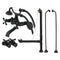Kingston Brass Vintage Wall Mount Clawfoot Tub Faucet Package with Supply Line, Hand Shower and Tub Drain, Matte Black (CCK265MBD)