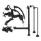 Kingston Brass Vintage Wall Mount Clawfoot Tub Faucet Package with Supply Line, Hand Shower and Tub Drain, Matte Black (CCK265MB)