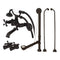 Kingston Brass Vintage Wall Mount Clawfoot Tub Faucet Package with Supply Line, Hand Shower and Tub Drain, Oil Rubbed Bronze (CCK265ORBD)