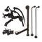 Kingston Brass Vintage Wall Mount Clawfoot Tub Faucet Package with Supply Line, Hand Shower and Tub Drain, Oil Rubbed Bronze (CCK265ORB)