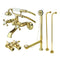 Kingston Brass Vintage Wall Mount Clawfoot Tub Faucet Package with Supply Line, Hand Shower and Tub Drain, Polished Brass (CCK265PB)