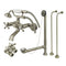 Kingston Brass Vintage Wall Mount Clawfoot Tub Faucet Package with Supply Line, Hand Shower and Tub Drain, Brushed Nickel (CCK265SN)