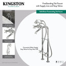 Kingston Brass Kingston Freestanding Tub Faucet with Supply Line and Stop Valve, Brushed Nickel (CCK266K8)