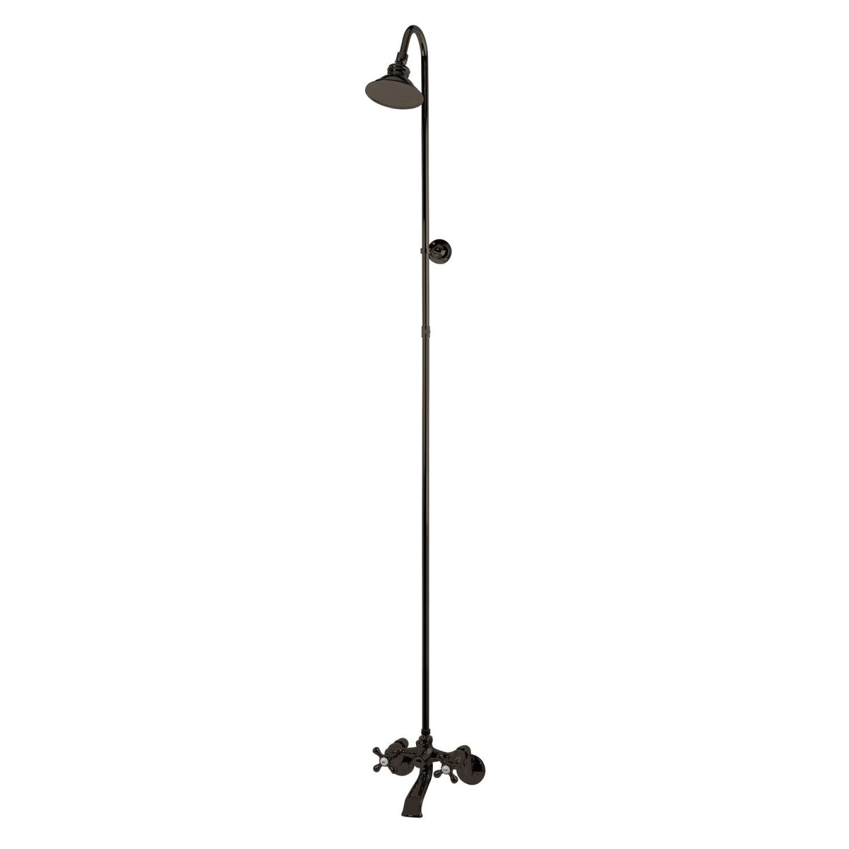 Vintage Two-Handle 2-Hole Wall Mount Clawfoot Tub Faucet Package with Shower Combo in Oil Rubbed Bronze