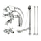 Kingston Brass Vintage Deck Mount Clawfoot Tub Faucet Package with Supply Line, Hand Shower and Tub Drain, Polished Chrome (CCK268C)