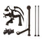 Kingston Brass Vintage Deck Mount Clawfoot Tub Faucet Package with Supply Line, Hand Shower and Tub Drain, Oil Rubbed Bronze (CCK268ORB)