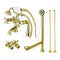 Kingston Brass Vintage Deck Mount Clawfoot Tub Faucet Package with Supply Line, Hand Shower and Tub Drain, Polished Brass (CCK268PB)