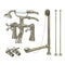 Kingston Brass Vintage Deck Mount Clawfoot Tub Faucet Package with Supply Line, Hand Shower and Tub Drain, Brushed Nickel (CCK268SN)