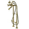 Kingston Brass Kingston Freestanding Tub Faucet with Supply Line and Stop Valve, Antique Brass (CCK285K3)